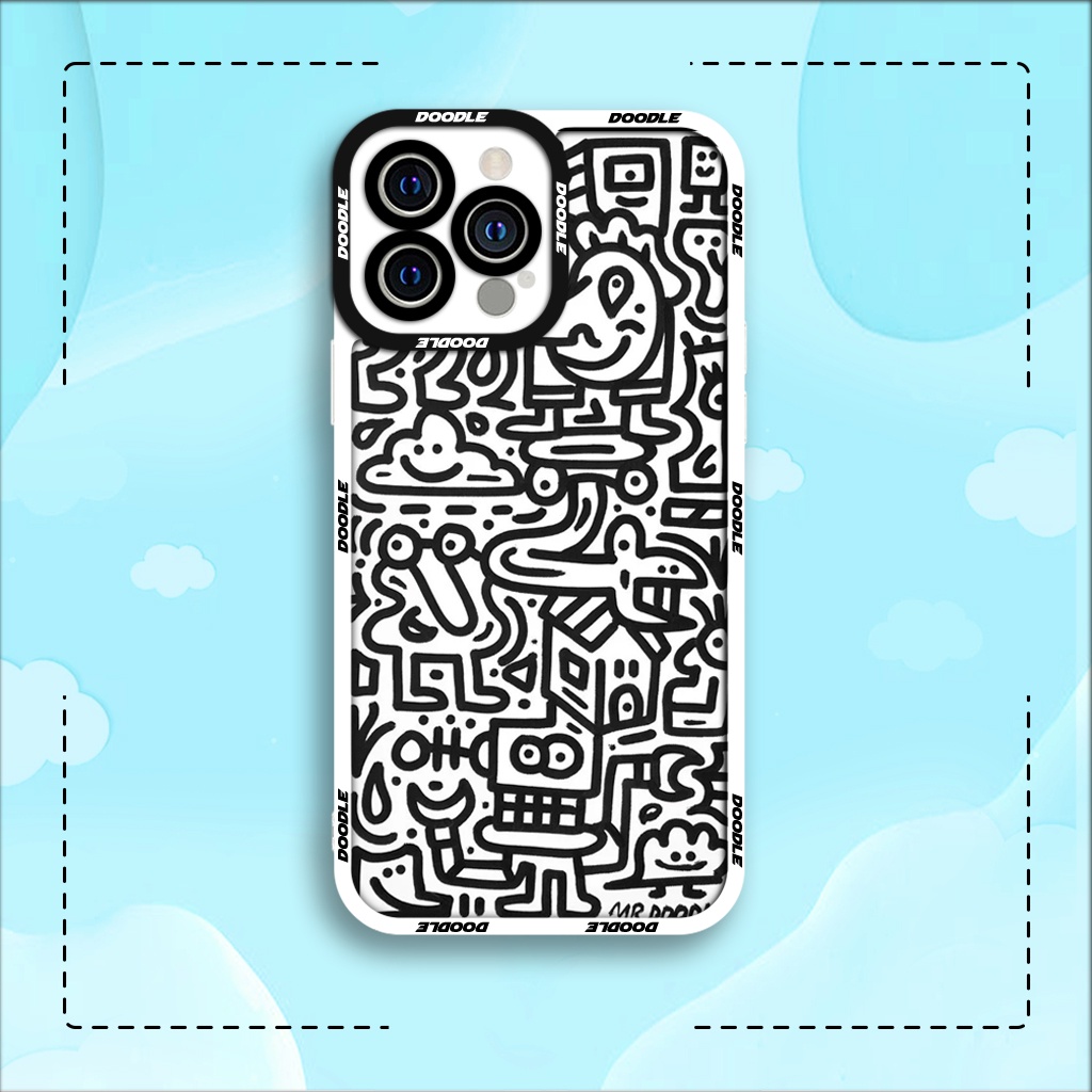 Ốp lưng iphone cạnh vuông JM CASE Doodle phong cách hội họa 6plus/6s/6splus/7/7plus/8/8plus/x/xs/11/12/pro/max/plus
