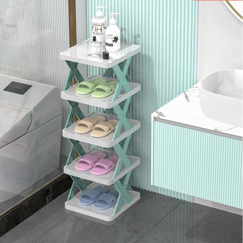 Kệ Để Giày Dép Đa Năng Dễ Tháo Lắp 5,6 Tầng , Kệ Trang Trí Decor Chữ X Hiện Đại Chất Liệu Nhựa PVC Cao Cấp