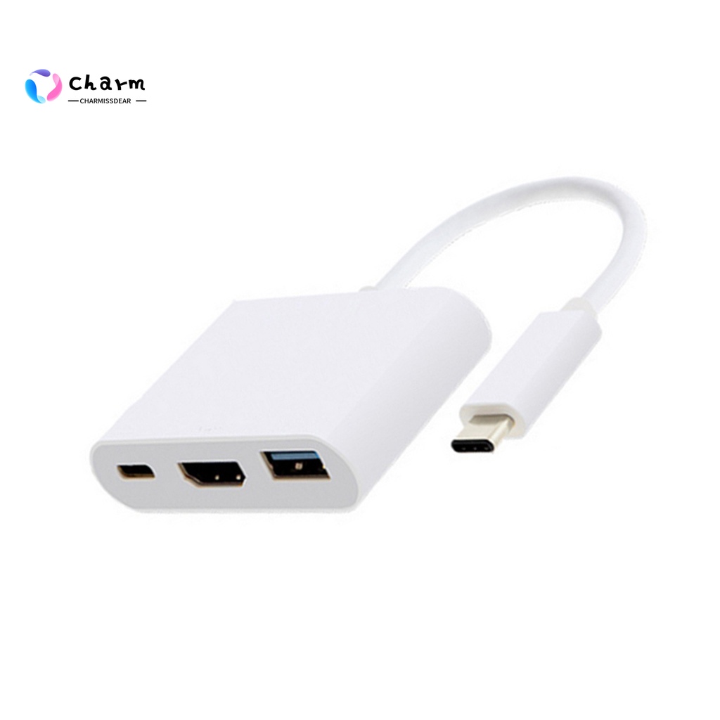 [CS] Stock 3 in 1 Portable USB C to 4K HDMI-compatible HDTV USB 3.0 Type-C PD Adapter for Monitor