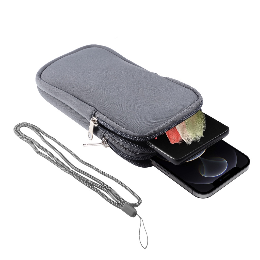 Túi điện thoại di động không thấm nước đeo thắt lưng có khóa carabiner đàn hồi chất liệu nylon