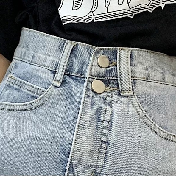 Quần Short Denim Lưng Cao Ống Rộng Thời Trang Mùa Hè Hàn Quốc Cho Nữ