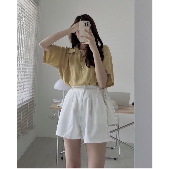 Áo sơ mi lụa cộc tay