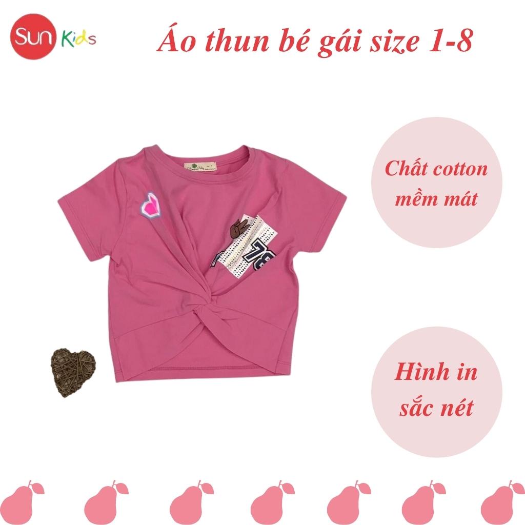 Áo thun cho bé gái, áo phông bé gái chất cotton mềm mát, size 1 - 8 tuổi - SUNKIDS