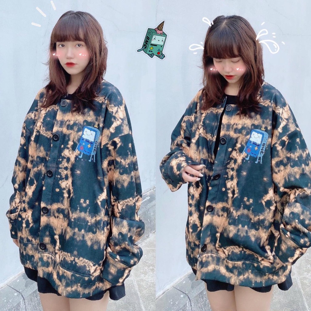 [Mã FATHANG5 giảm 10K đơn 50K] Áo Khoác Cardigan 3D Loang Màu In Hình Tie Dye Oversize Ulzzang Unisex Dáng Rộng Nam Nữ -