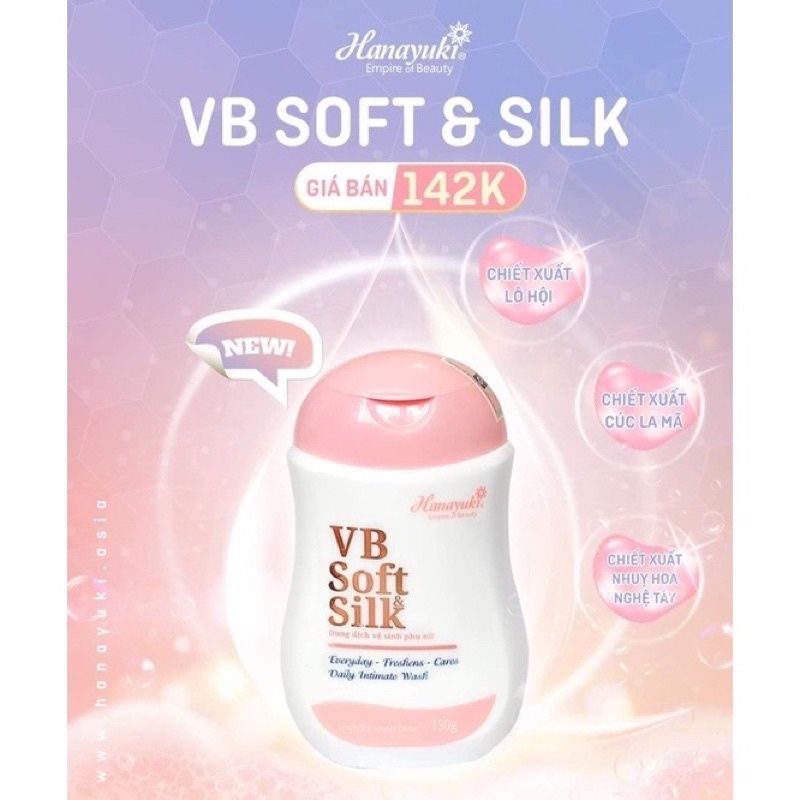 Dung Dịch Vệ Sinh Hanayuki Màu Hồng VB Soft Silk 150ml