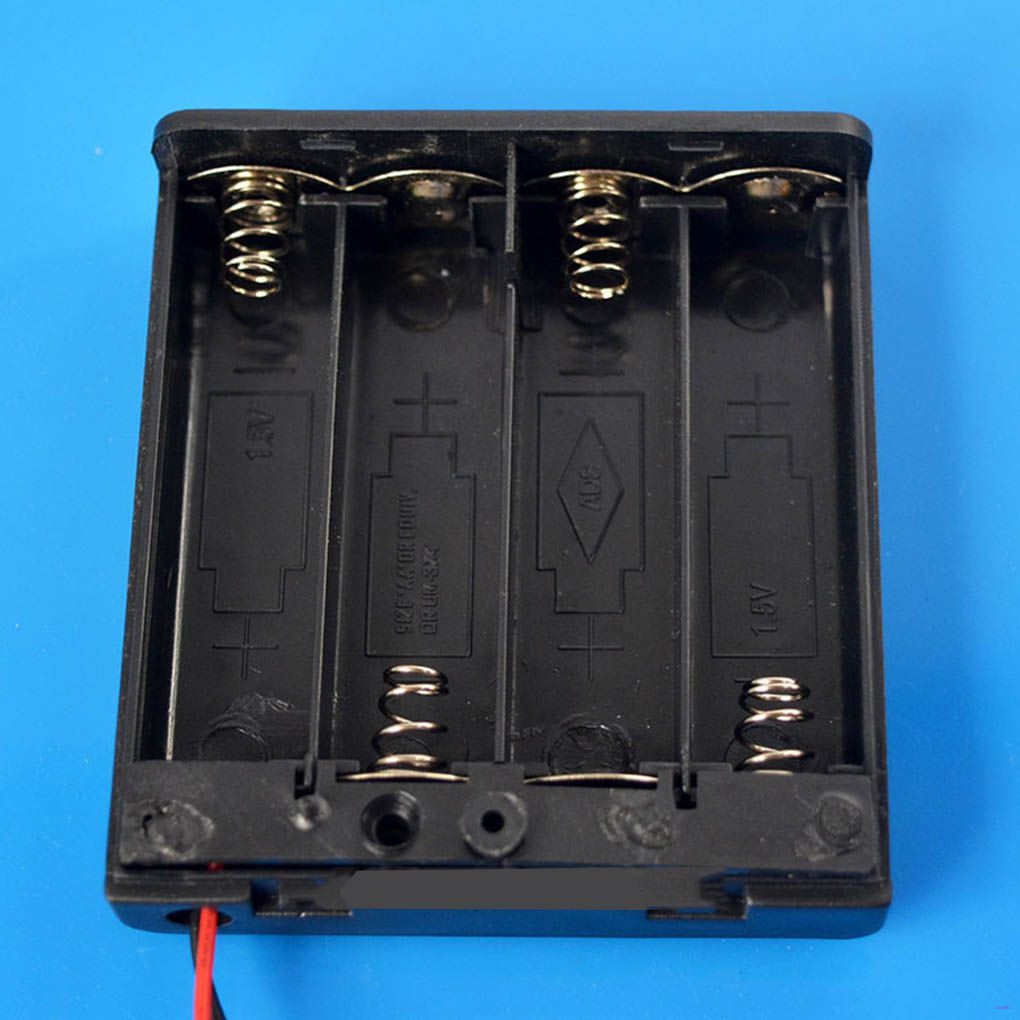Khay đựng pin AA 4 ngăn 6V màu đen tiện dụng