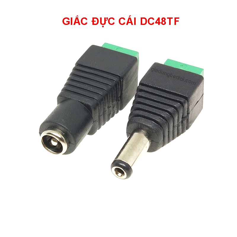 Giắc cắm nguồn DC không hàn DC48TF nối dây bằng tua vít