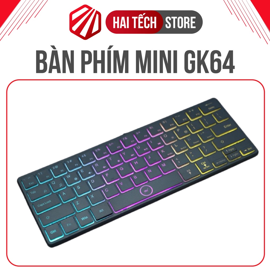 Bàn phím laptop mini GNET GK64 Led phím gọn nhẹ chính hãng, bàn phím máy tính tika 1000 có dây USB siêu bền