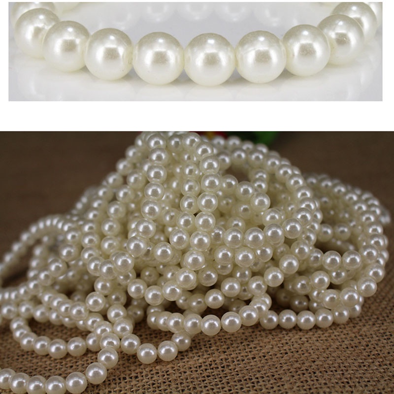 Vòng Tay Hạt Ngọc Trai Giả Bằng Nhựa Resin Co Giãn 8mm Làm Quà Tặng