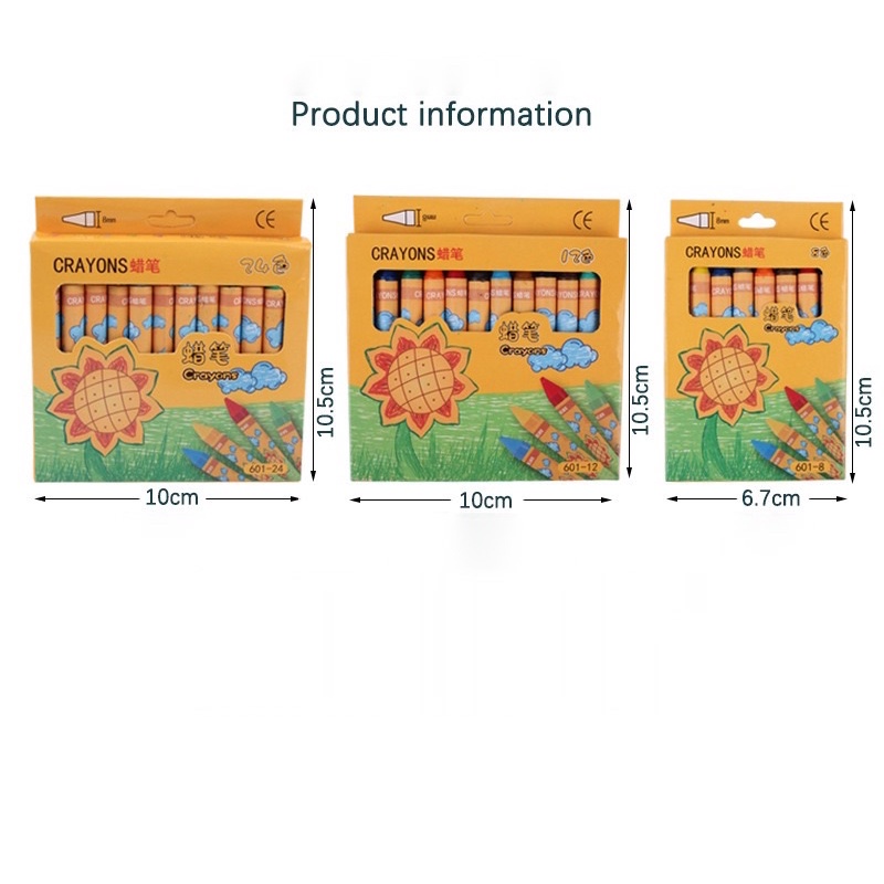 HỘP SÁP MÀU HÌNH HOA HƯỚNG DƯƠNG 8 - 12 - 24 CÂY - M601