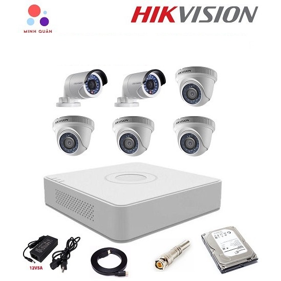 Bộ 6 camera Hikvision 2.0MP giá rẻ - DS-2CE56D0T-IR - DS-2CE16D0T-IR