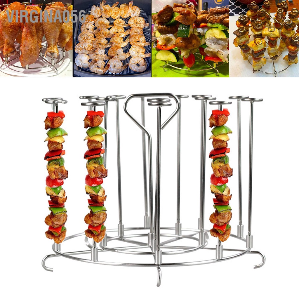 Có thể bán buôn Giá Đỡ Xiên Nướng Bbq 6 Quart Bằng Thép Không Gỉ Hàng giao ngay virgina056