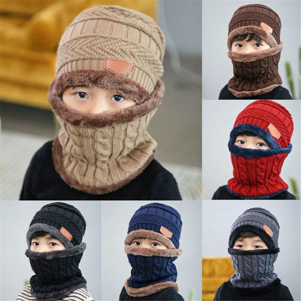 LAY Mũ Len Beanie Kiêm Khăn Choàng Cổ Giữ Ấm