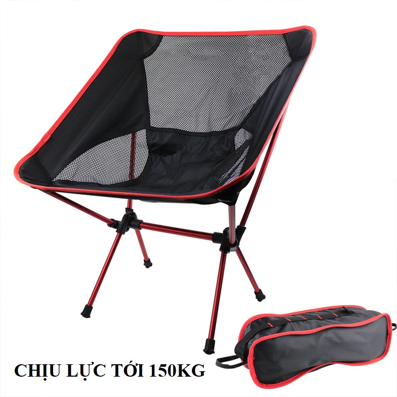Ghế xếp gọn cắm trại dã ngoại khung thép chịu lực 120kg