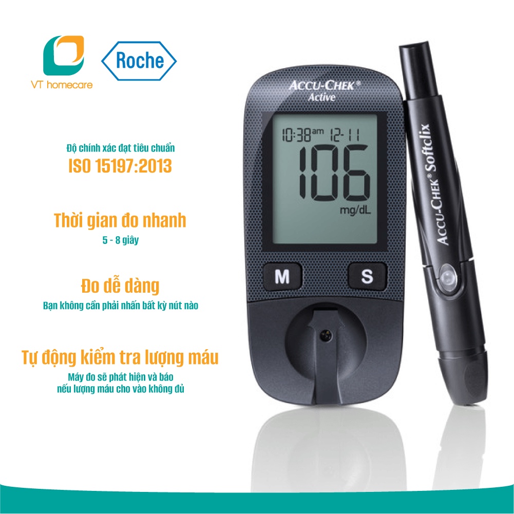 Máy đo đường huyết Accu-Check Active dùng cho cá nhân (mg/dL)