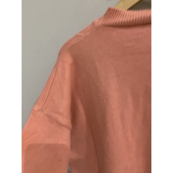 Áo len hàn cổ 3 phân màu hồng cam 2hand