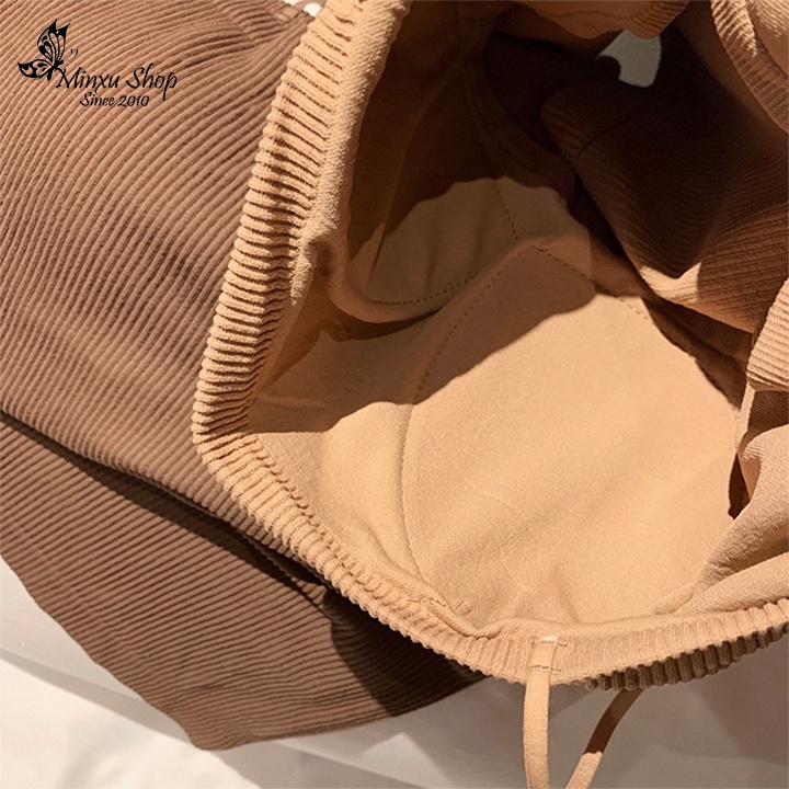Áo bra 2 dây không gọng chất vải gân tăm có đệm ngực co giản tốt, vải đanh mềm mịn Minxu Shop mã BR1808