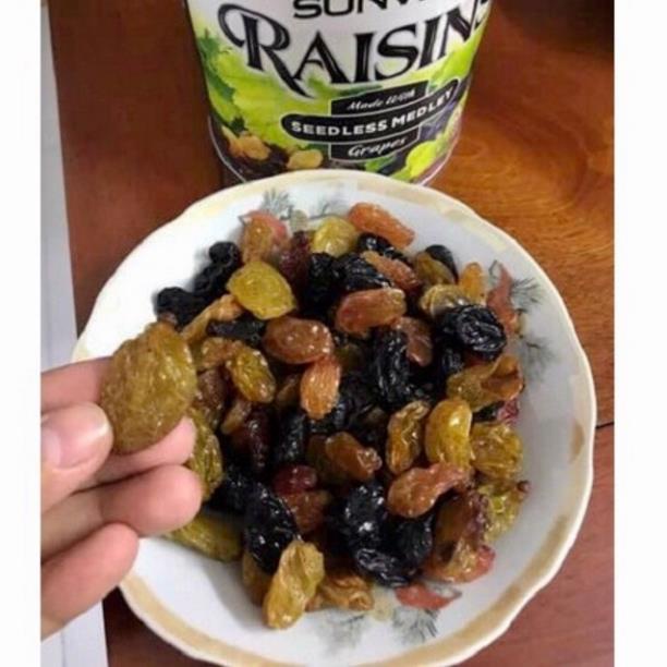 Nho Khô Raisins Mix Vị Hỗn Hợp Thập Cẩm 3 Màu Nhập Khẩu Mỹ. Loại Hộp 425g