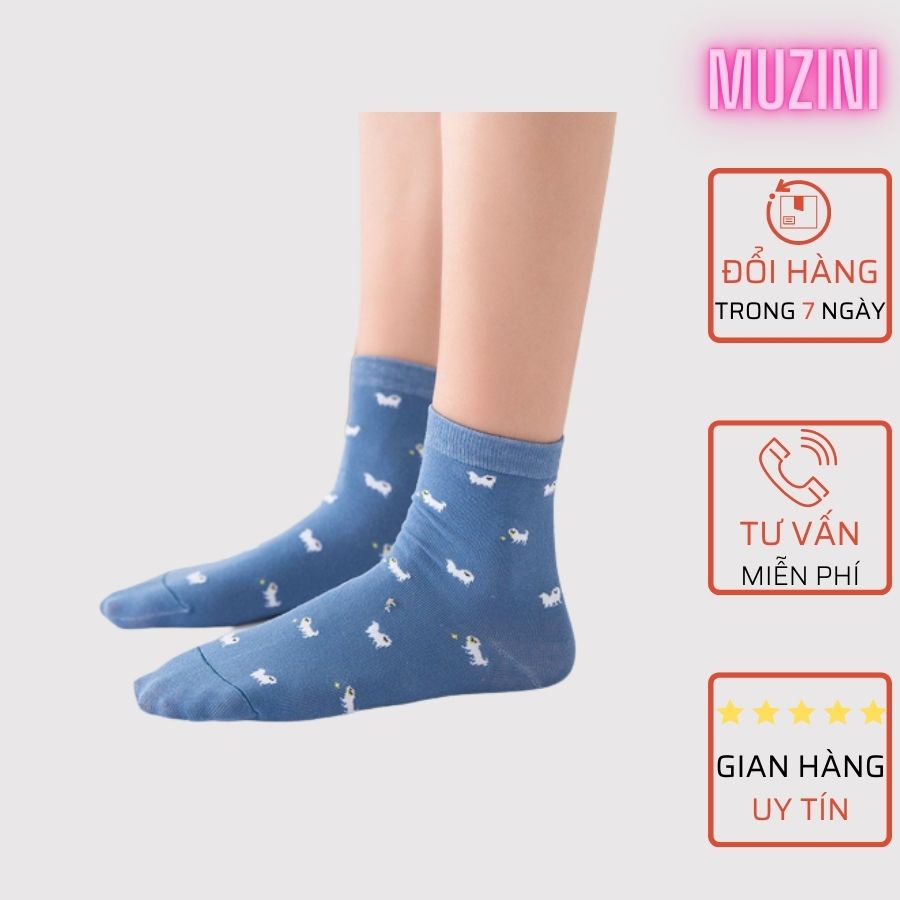 Set 3 Tất cổ cao nữ Muzini vớ nữ tone xanh trẻ trung năng động TN93