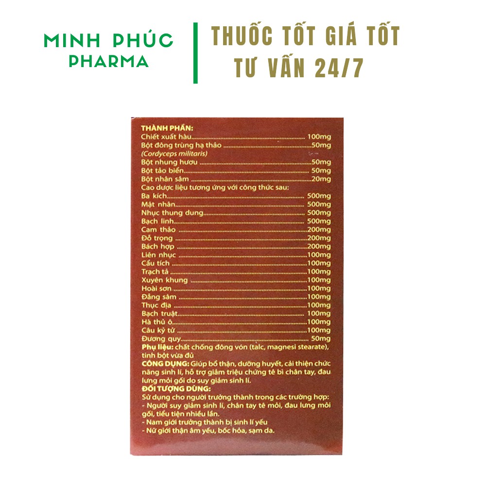 Mãnh Lực Cordycep Plus - Bổ Thận, Tráng Dương, Tăng Cường Sinh Lý