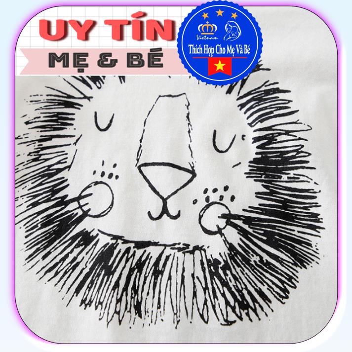 BodySuit,áo liền quần dễ thương ngắn tay kiểu sư tử cho bé (3037),cotton 100%, thương hiệu Aiueo Nhật Bản.
