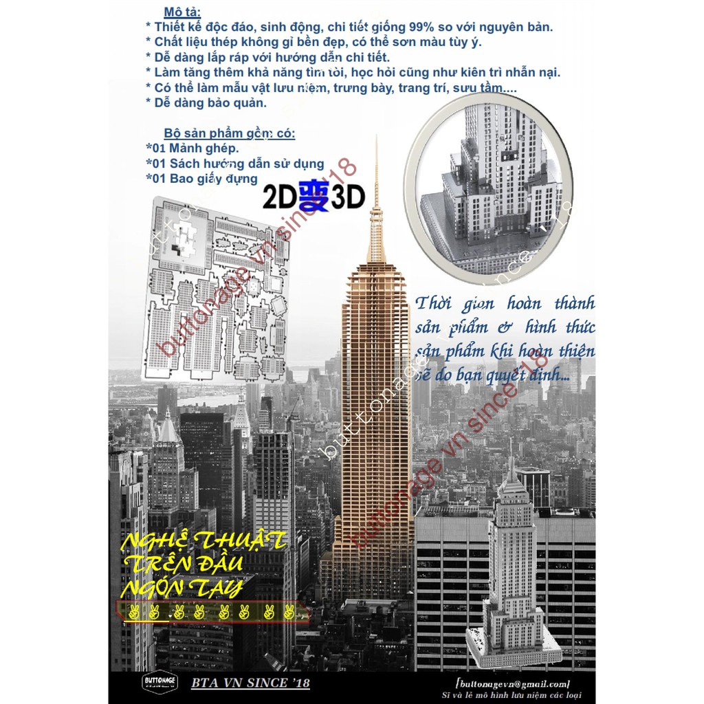 Mô Hình Lắp Ráp 3d Tòa Nhà Empire State