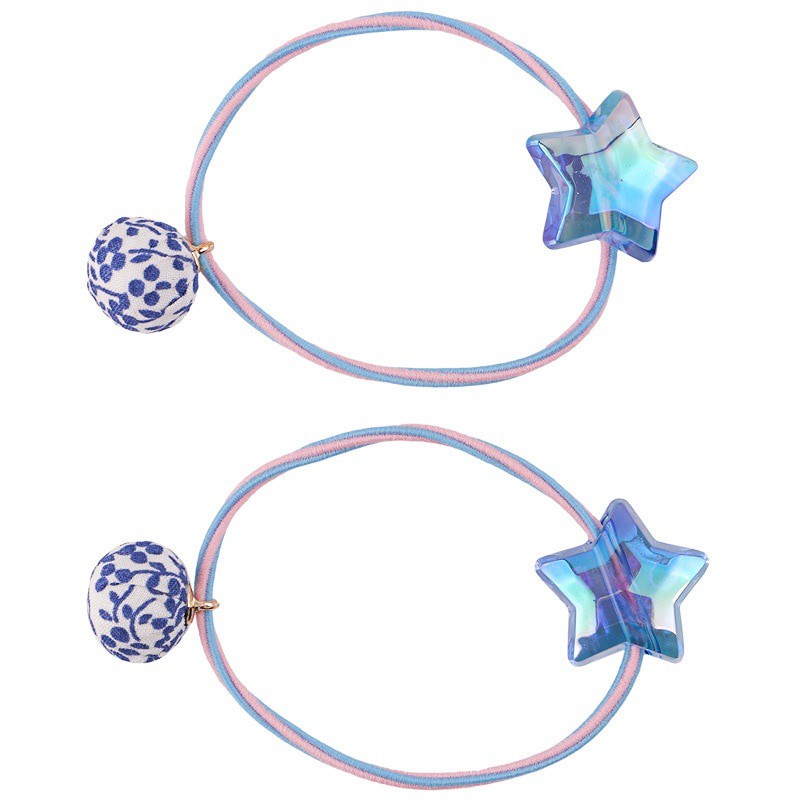 Set 2 Dây Cột Tóc Hình Ngôi Sao Năm Cánh Dễ Thương Cho Bé Gái