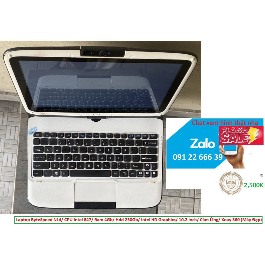 Laptop ByteSpeed NL4/ CPU Intel 847/ Ram 4Gb/ Hdd 250Gb/ Intel HD Graphics/ 10.2 inch/ Cảm Ứng/ Xoay 360 (Máy Đẹp) | BigBuy360 - bigbuy360.vn