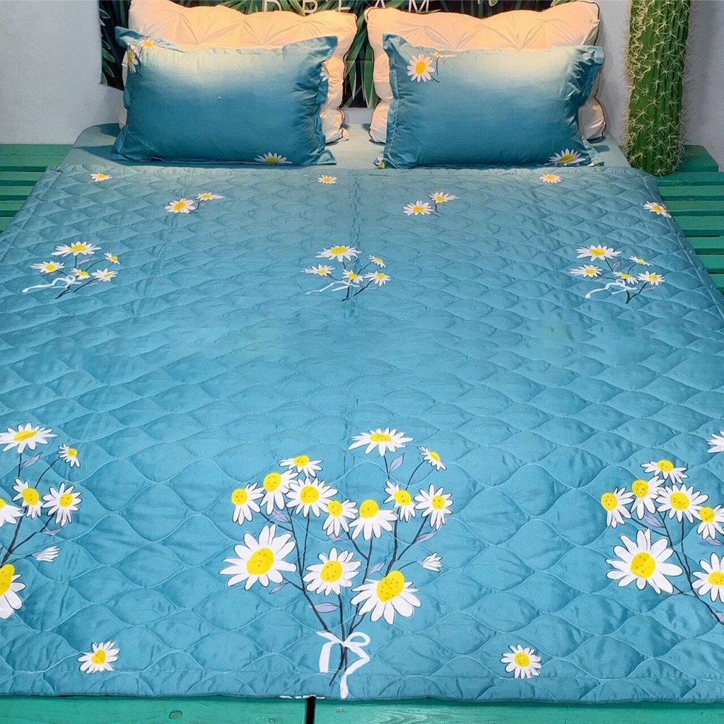 Bộ chăn hè ga gối tặng 1 vỏ gối ôm poly cotton set 5 món ( được chọn mẫu)