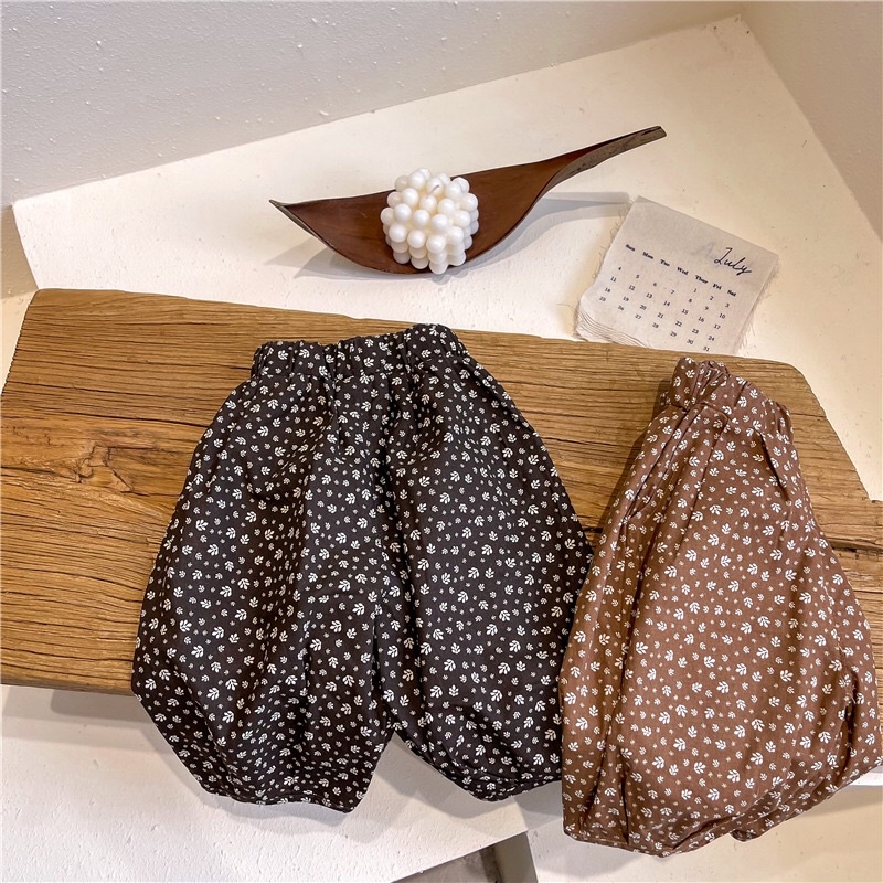 Quần đũi bé gái hoa nhí vintage cao cấp, phong cách Hàn Quốc dễ thương