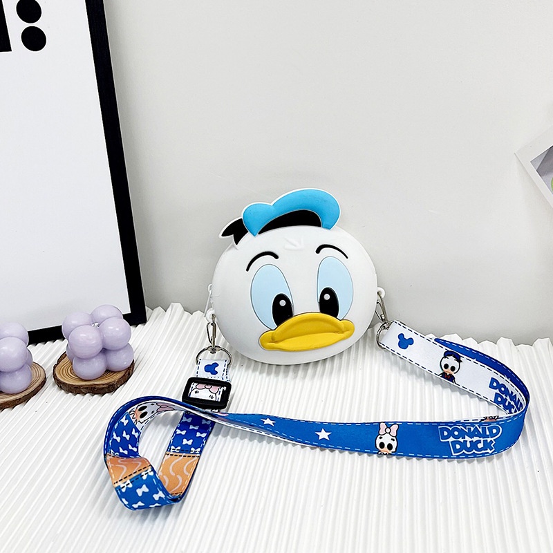 Túi Đeo Chéo Silicon Mini Họa Tiết Hoạt Hình Phong Cách Hàn Quốc Dễ Thương Dành Cho Bé