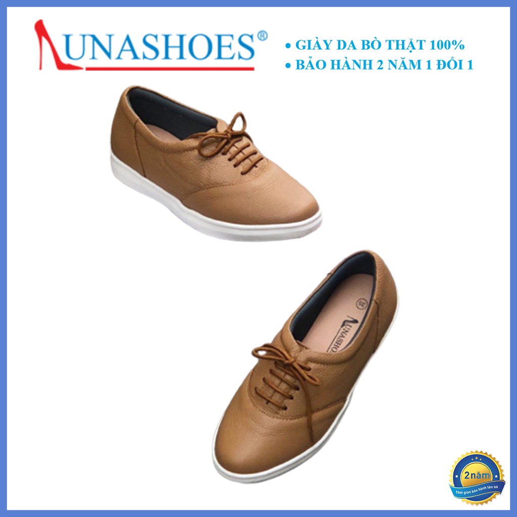 Giày slip on nữ LUNASHOES (701) giầy lười tăng chiều cao - Chất liệu da bò 100% đi êm trung niên cho mẹ KRW