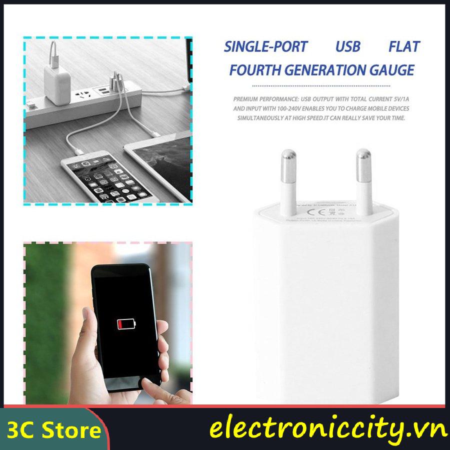 Củ sạc chuyển đổi nguồn USB C 500ma ổ cắm EU