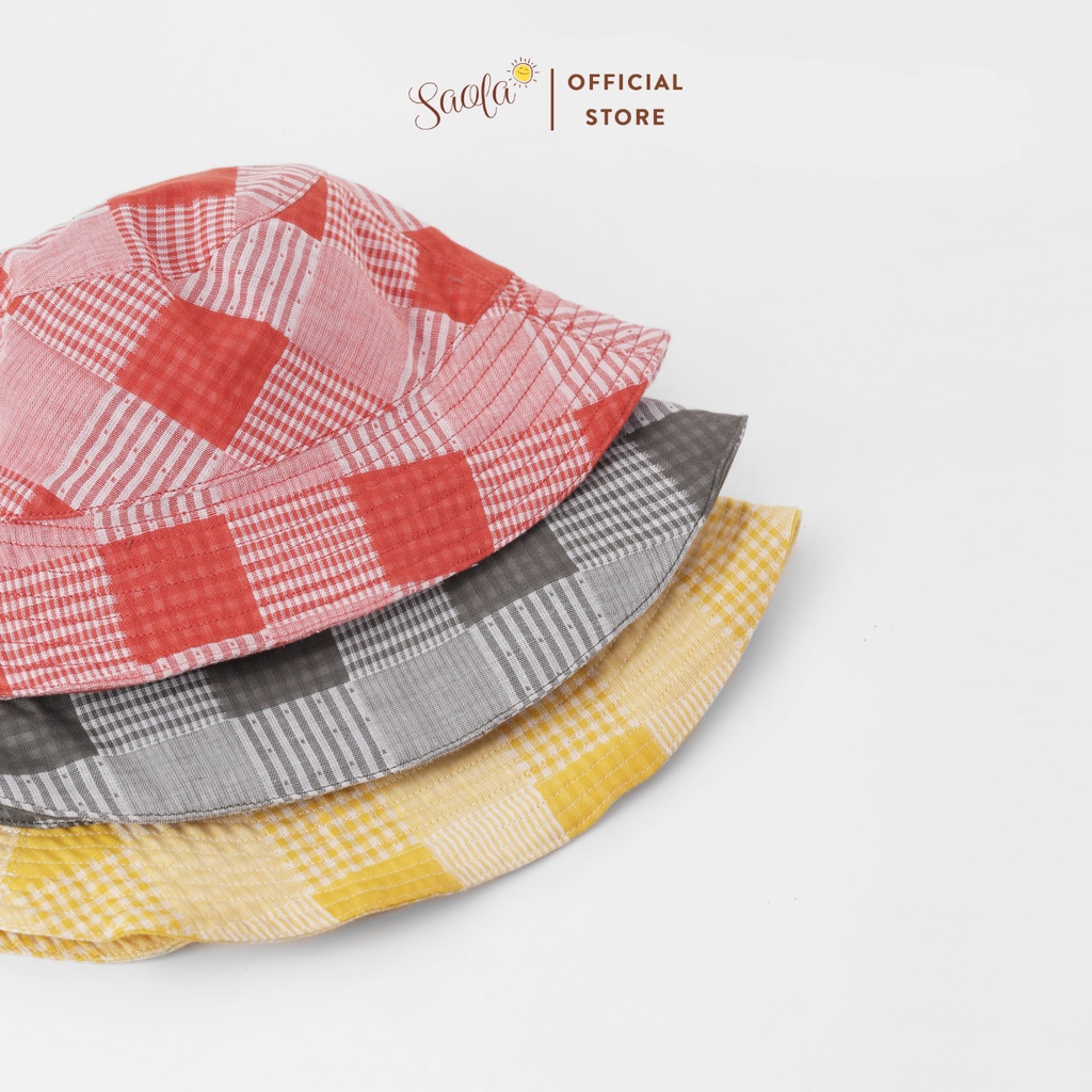 Mũ Bucket Vải Cotton Họa Tiết Caro Phong Cách Hàn Quốc Cho Bé - NATSUMI BUCKET HAT - SAOLA KIDS CLOTHING