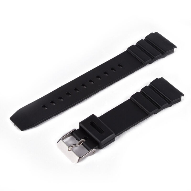 Dây đeo đồng hồ bằng silicon màu đen 18 / 20 / 22mm dành cho nam và nữ