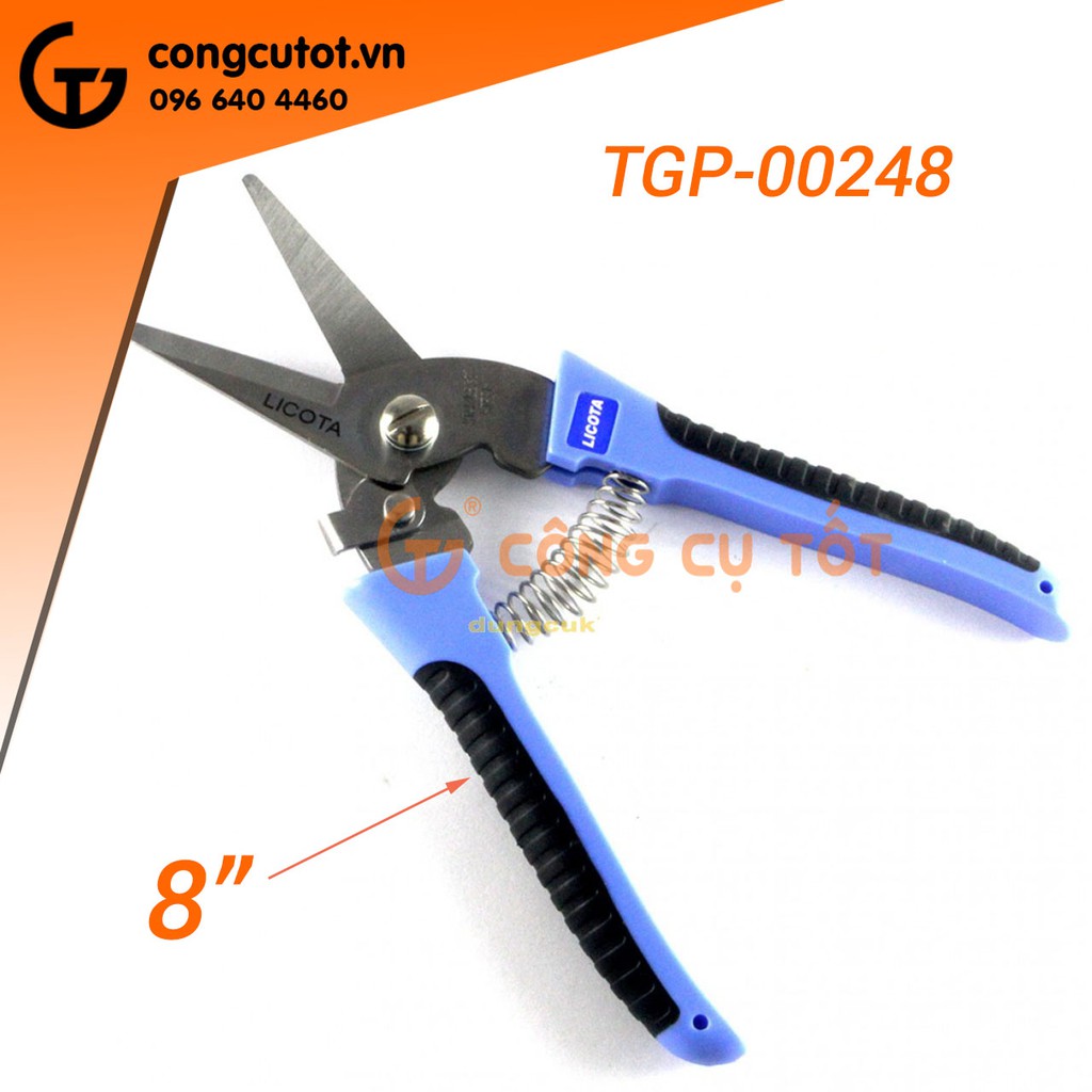 Kéo cắt bấm lưỡi thẳng Licota TGP-00248 8inch