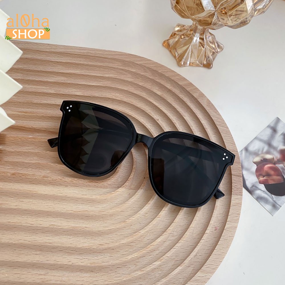 Kính mát thời trang chống nắng gọng nhựa mắt to K019 unisex nam nữ kính râm 3 chấm phong cách - al0ha Shop