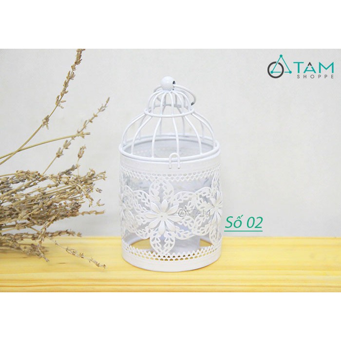 [SƠN TĨNH ĐIỆN] Chân nến sắt vintage lồng chim họa tiết Mini