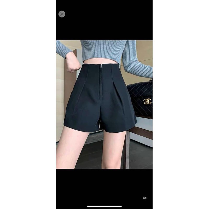 freeship Quần Short Nữ Khóa Trước , Quần Đùi Nữ Chất Tuyết Mưa Cạp Cao Ống Rộng V011 | BigBuy360 - bigbuy360.vn