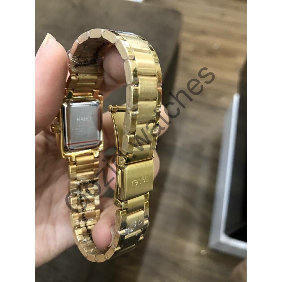 Cặp Đồng hồ đôi Halei máy Nhật mạ vàng không ghỉ chống nước, chống xước. -Gozid.watches