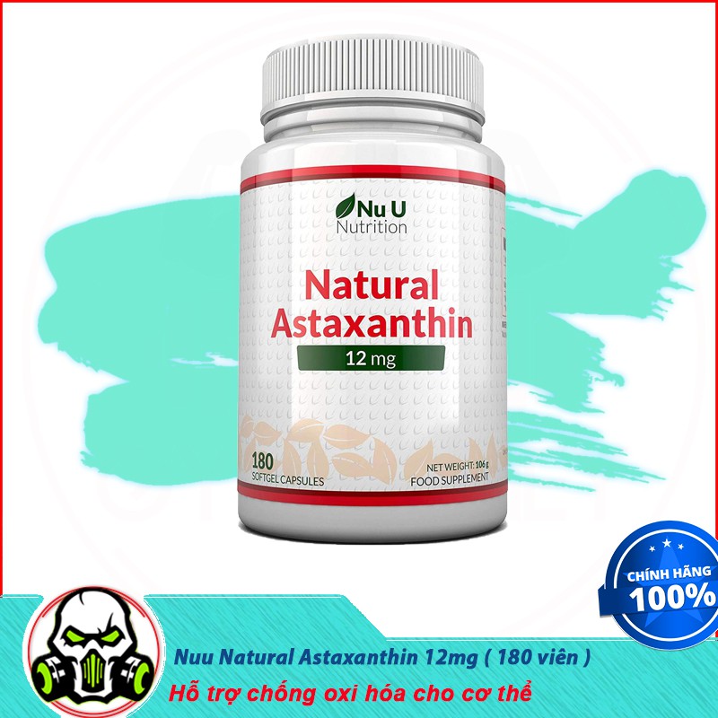 [Sale] Thực Phẩm Bổ Sung Hỗ Trợ Chống Oxi Hóa Nuu Natural Astaxanthin 12mg (180 viên)