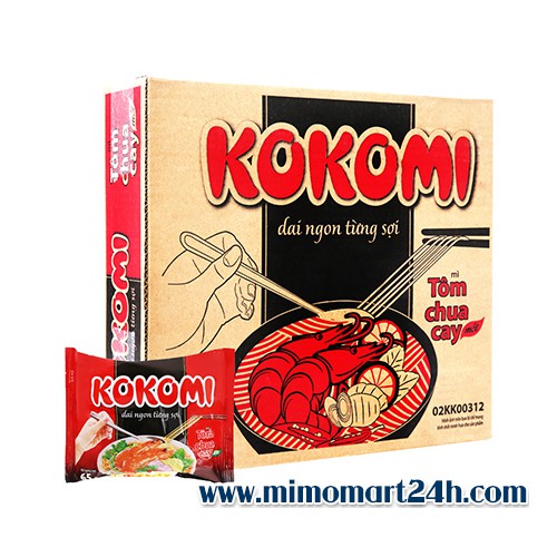 Mì Kokomi Tôm chua cay thùng 30 gói x 65g