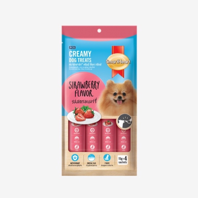 BÁNH THƯỞNG DẠNG KEM CHO CHÓ SMARTHEART CREAMY DOG TREATS 15g x 4ống