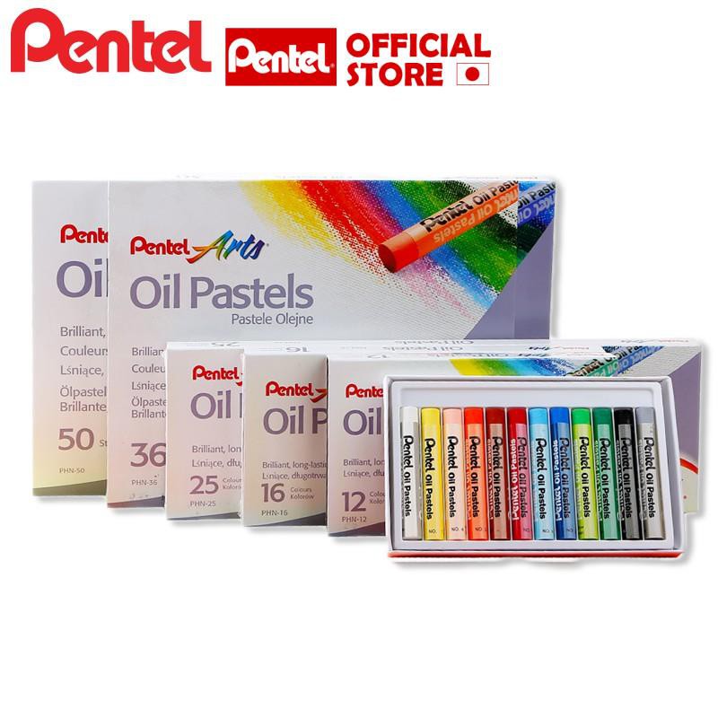 Sáp Dầu Pentel Oil Pastel PHN-12/16/25/36/50  | Bám Mọi Loại Giấy Vẽ | Lên Màu Chuẩn | An Toàn Sức Khỏe