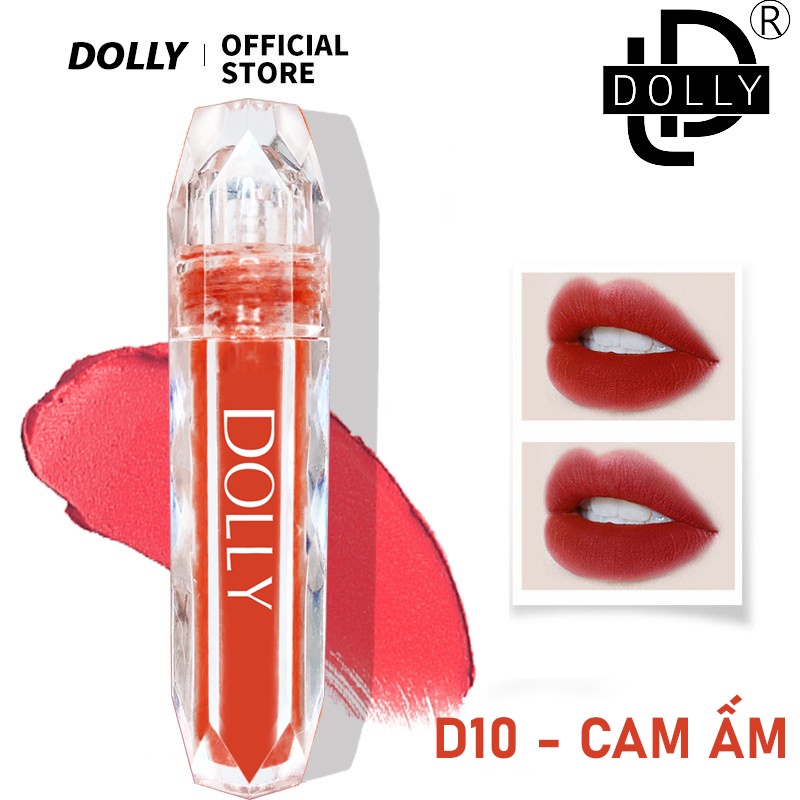 Son dolly diamond D10 - CAM ẤM, son kem lì không trôi giá rẻ tặng 1 dưỡng môi khi mua 3 cây