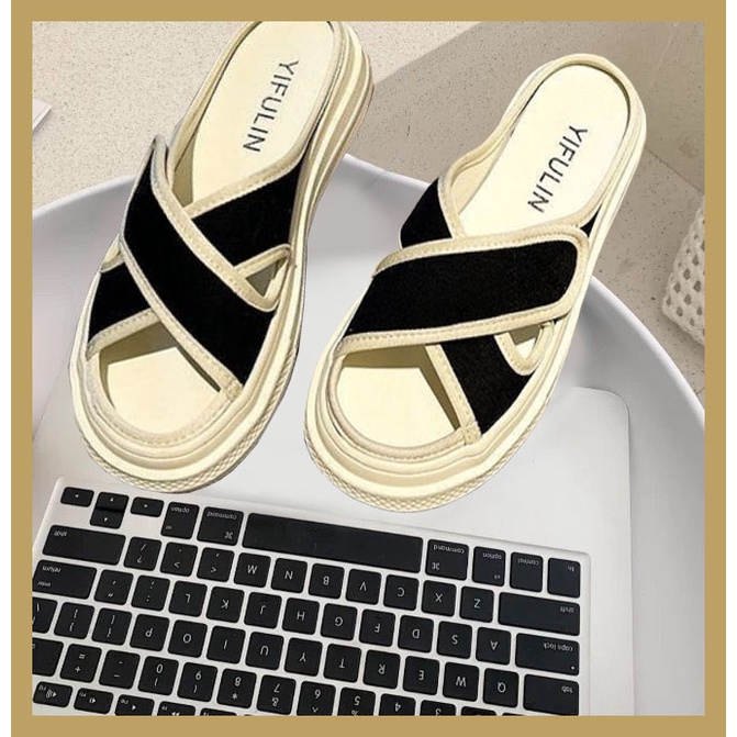 Dép Bánh Mì Nữ Quai Chéo 3 Màu - Sục Vải Nữ Hở Mũi