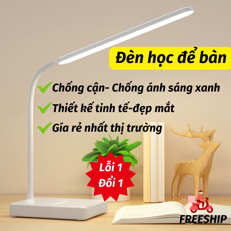 Đèn Học Mini, Đèn Học Gấp Gọn Chống Cận Để Bàn Làm Việc Tiện Dụng LEON OFFICIAL
