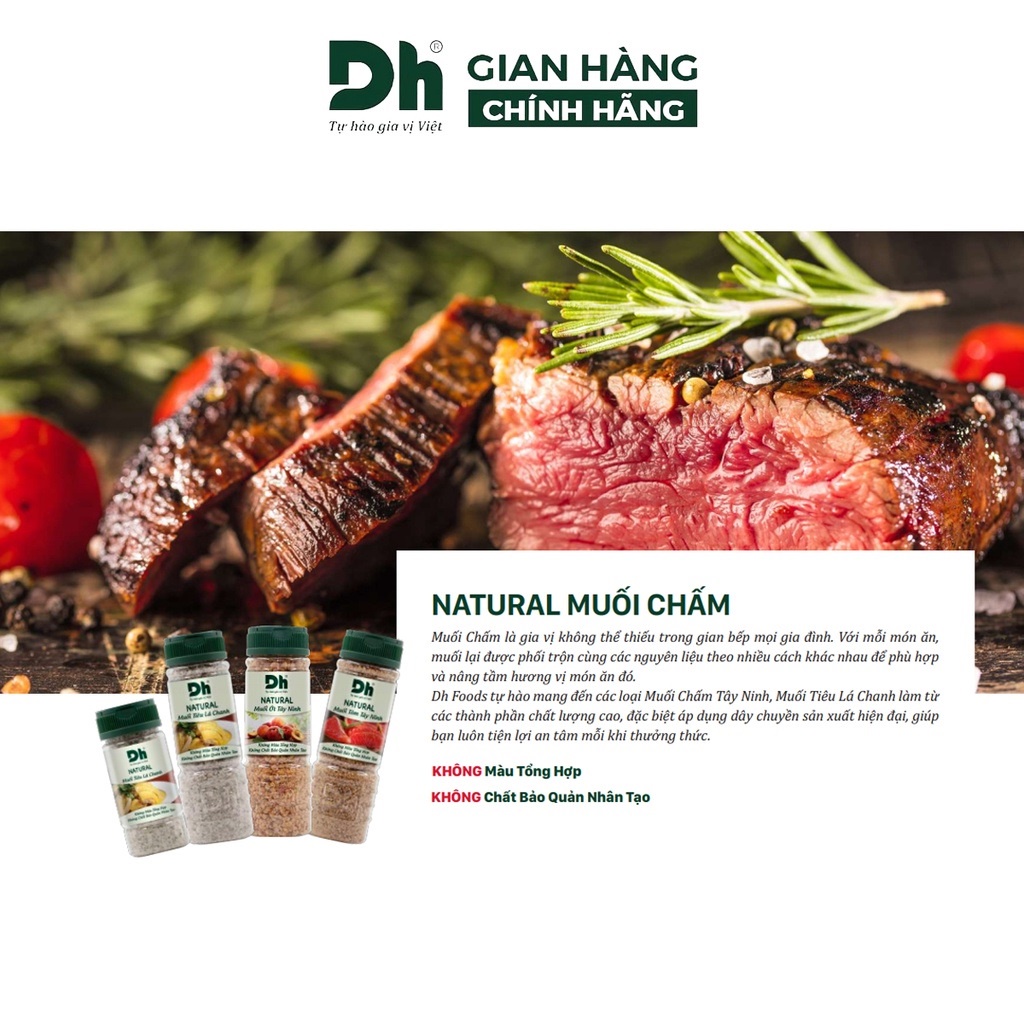 Muối Himalaya tiêu Phú Quốc ớt Hàn Quốc Natural DH Foods dạng cối xay gia vị chế biến thực phẩm thơm ngon 70gr - DHGVT95