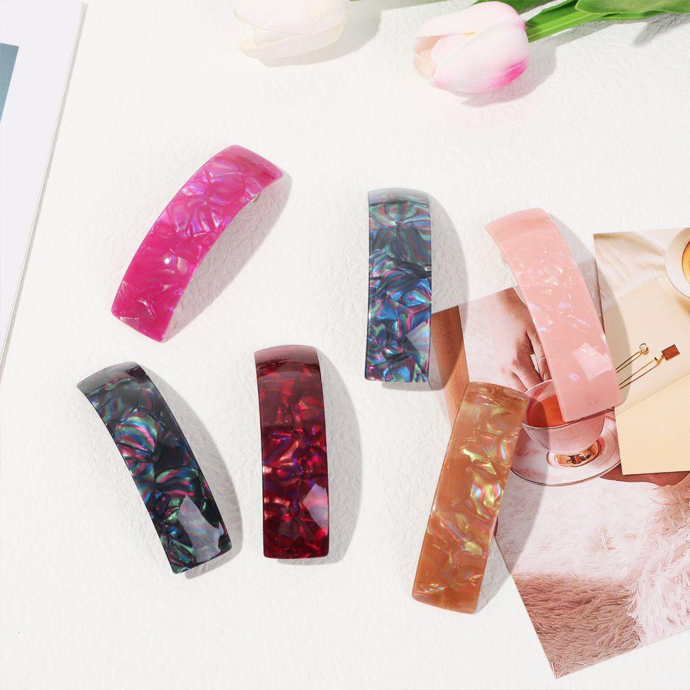 Set 6 Kẹp Tóc Hình Chữ Nhật Cỡ Lớn Phong Cách Pháp Cho Nữ