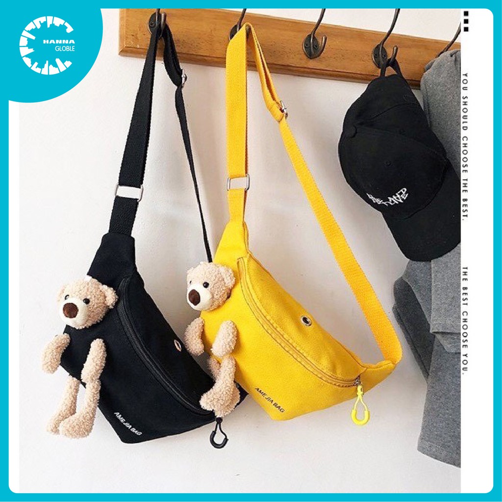 [Mã WAMT2405 giảm 10K đơn 0K] 🍀 Túi bao tử đeo chéo, túi vải canvas nữ cute hình gấu Ani Jia Bag LS - SP004725 | BigBuy360 - bigbuy360.vn
